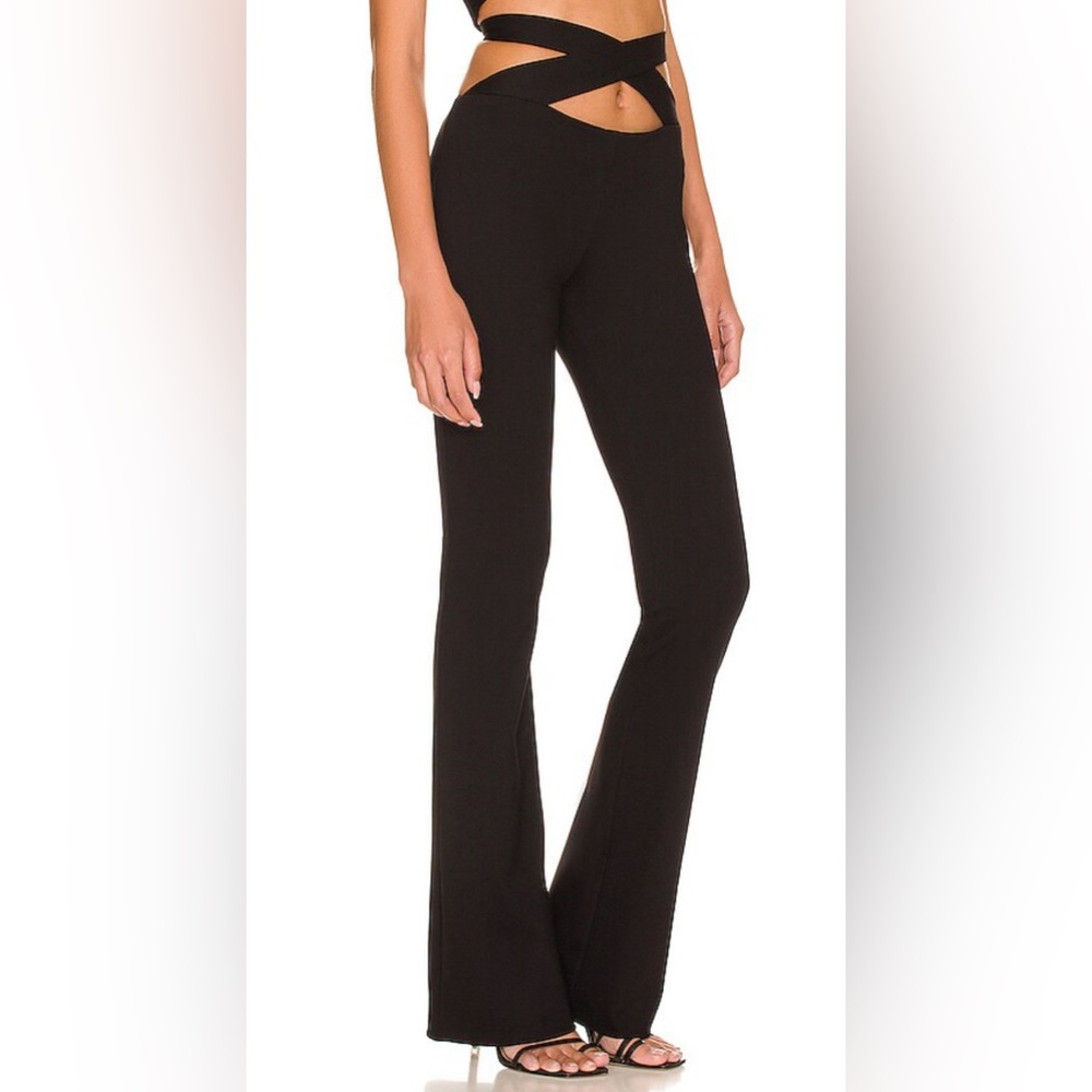 Amanda Uprichard black Rickie cut out tie pants XS.SEXY🔥Sold out everywhere